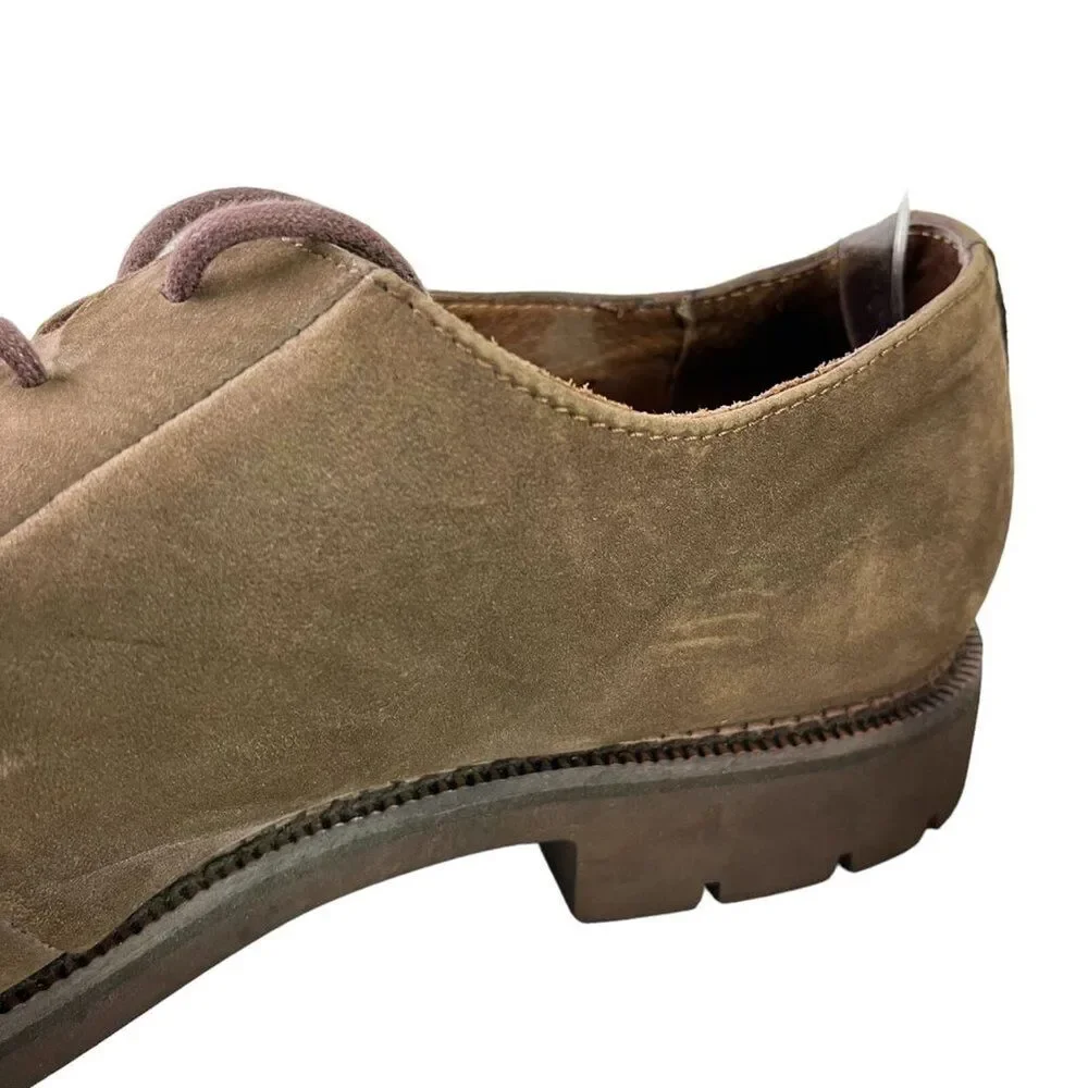 Eddie Bauer Mens Brown Lace UP Oxford Real Leather Casual Shoes Vibram Sole 14